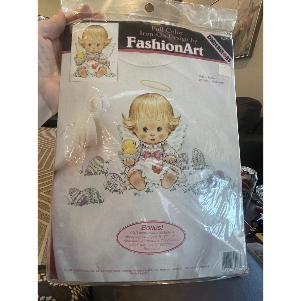 NOS Vtg Holly Babes Iron On Ruth Morehead Easter Eggs